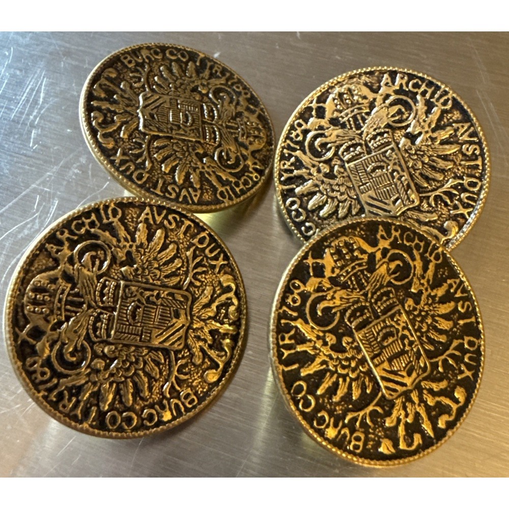 Set of 4 Vintage Burg Co T‎ yr 1780 X Buttons